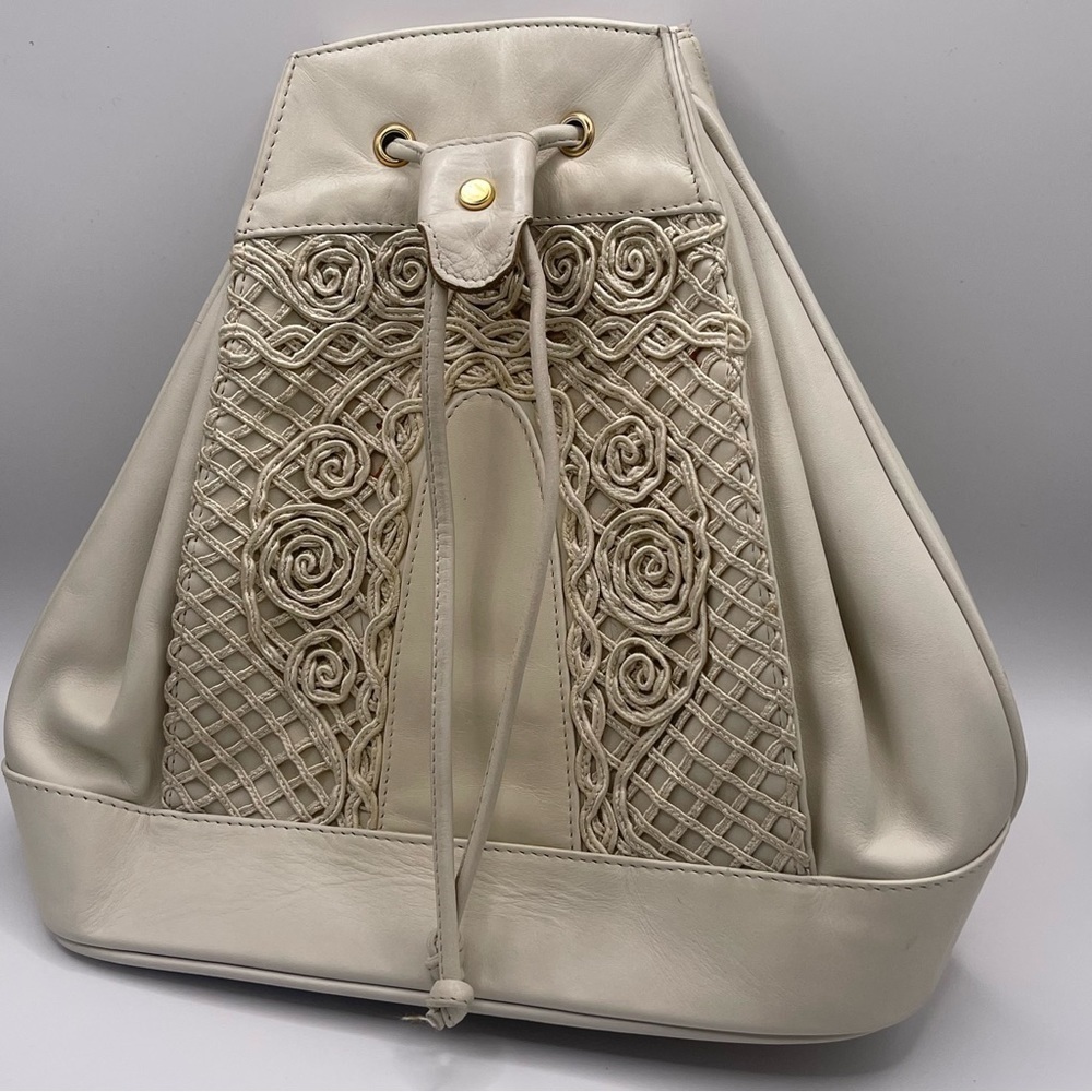 Mima Venezia | cream | leather | drawstring | purse